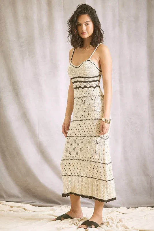 Rippling Sand Crochet Dress