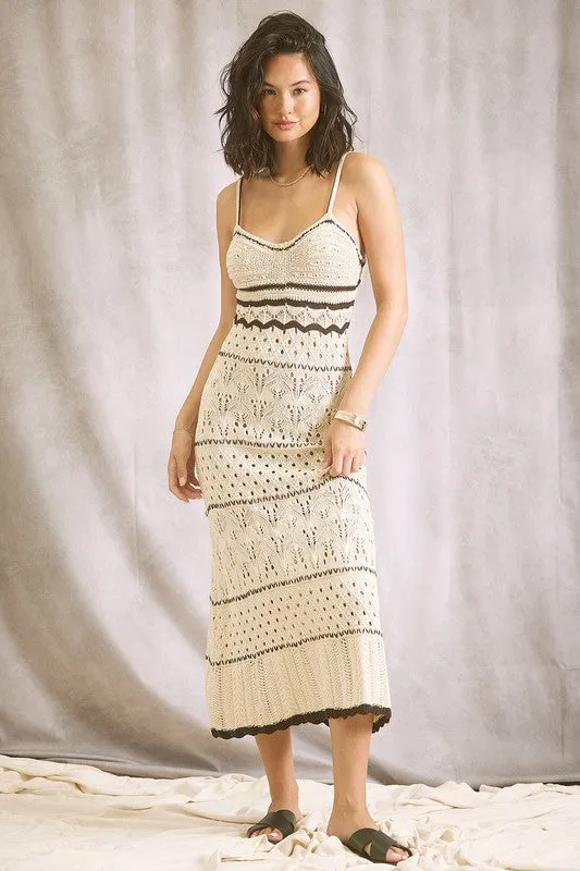 Rippling Sand Crochet Dress