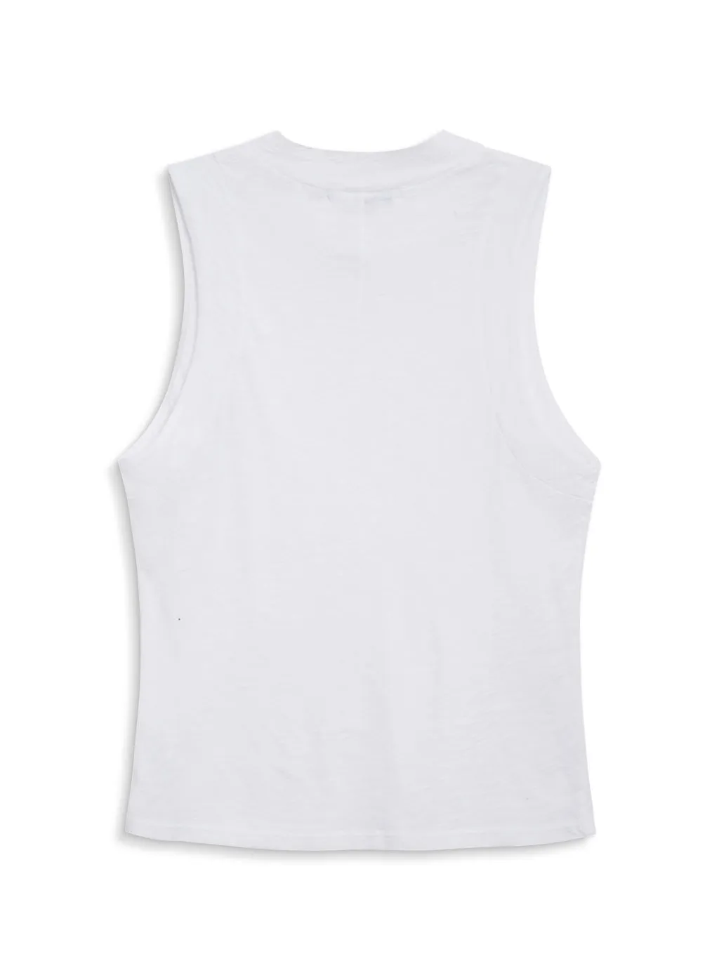 Supima Slub Sleeveless White Mock Neck Top with Optimized Title