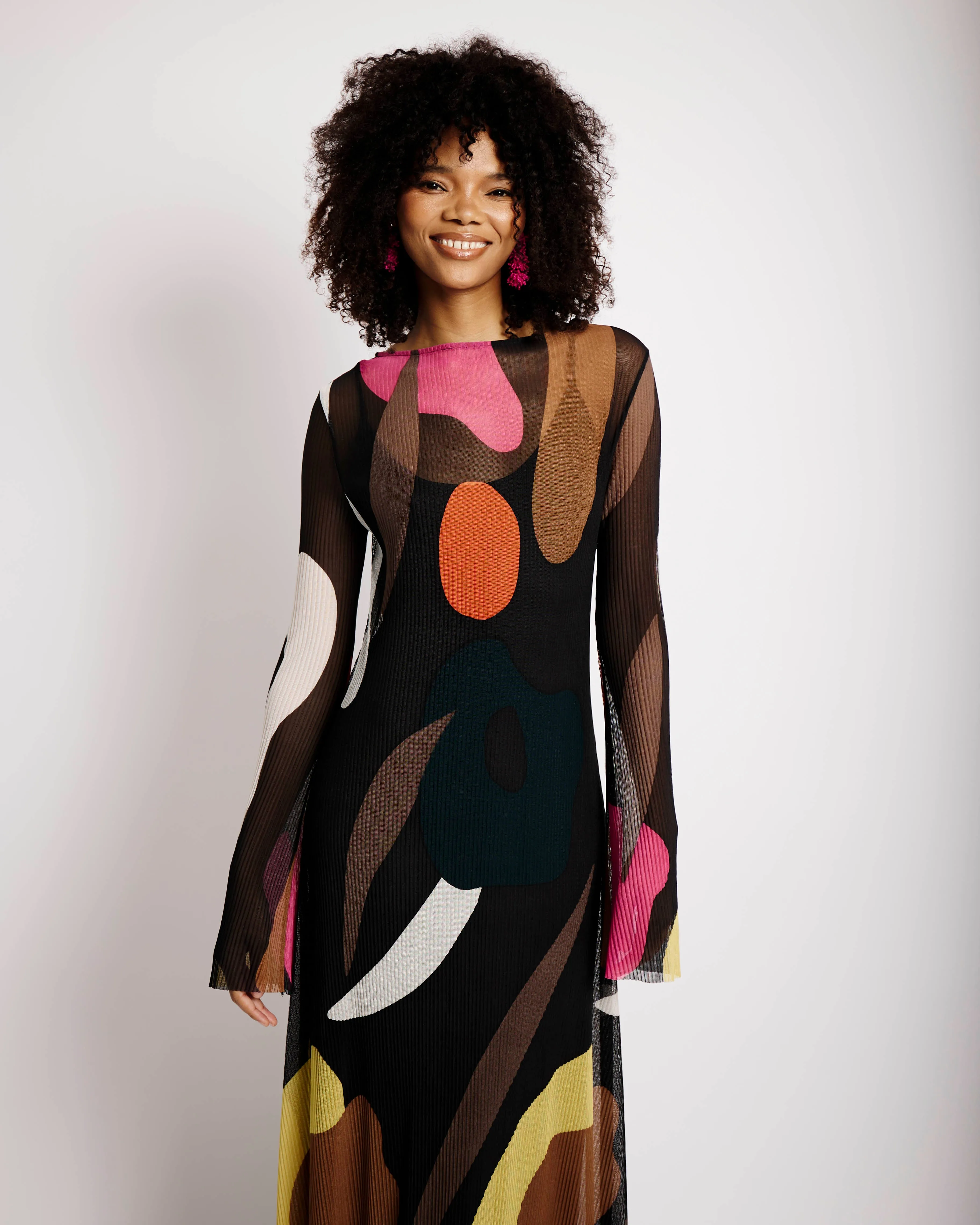 The Maxi Printed Plisse Dress