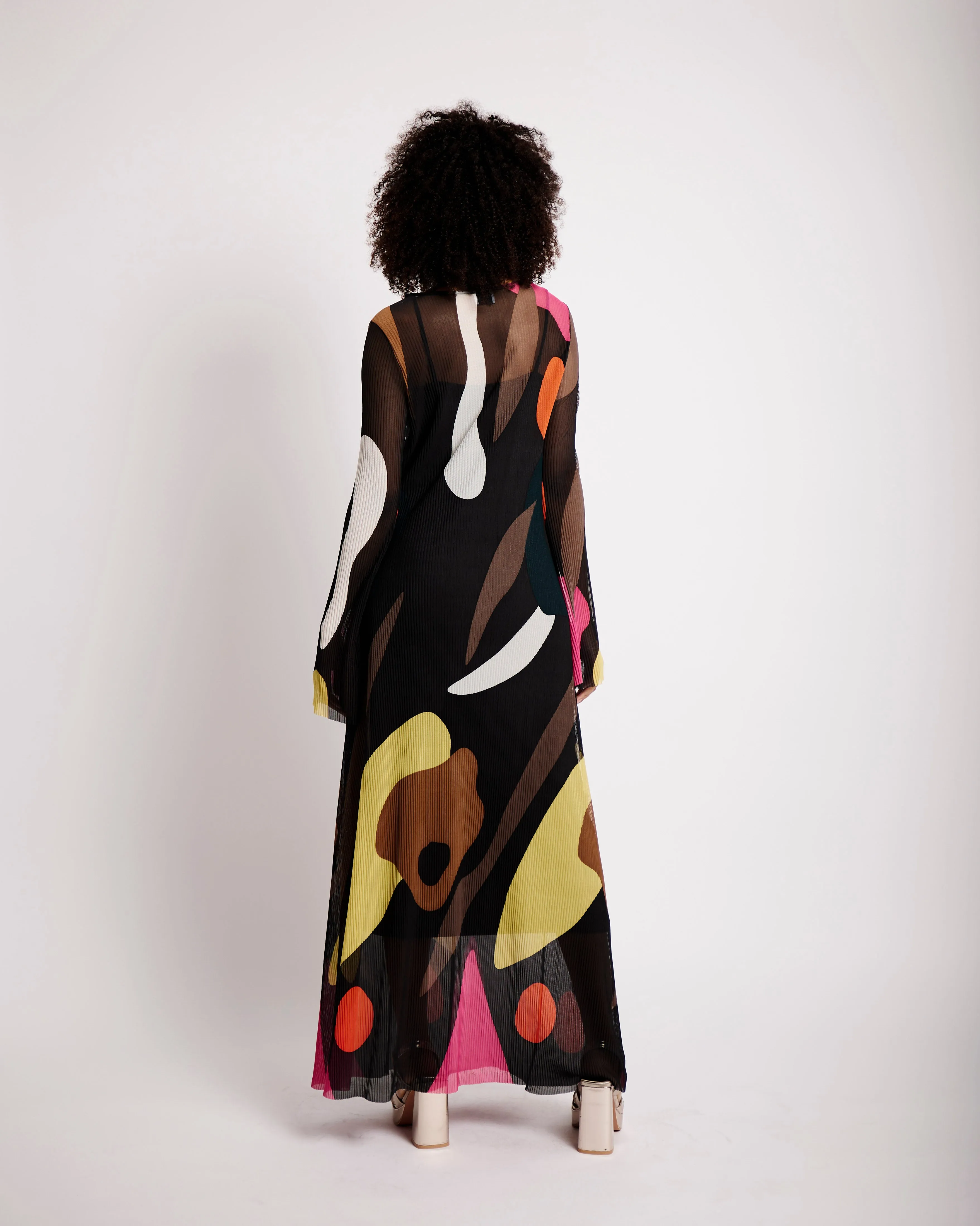 The Maxi Printed Plisse Dress