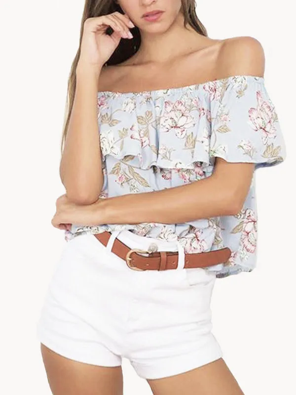 Women's Off the Shoulder Flounce Top