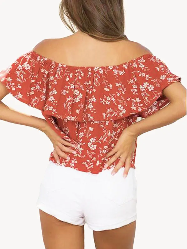 Women's Off the Shoulder Flounce Top